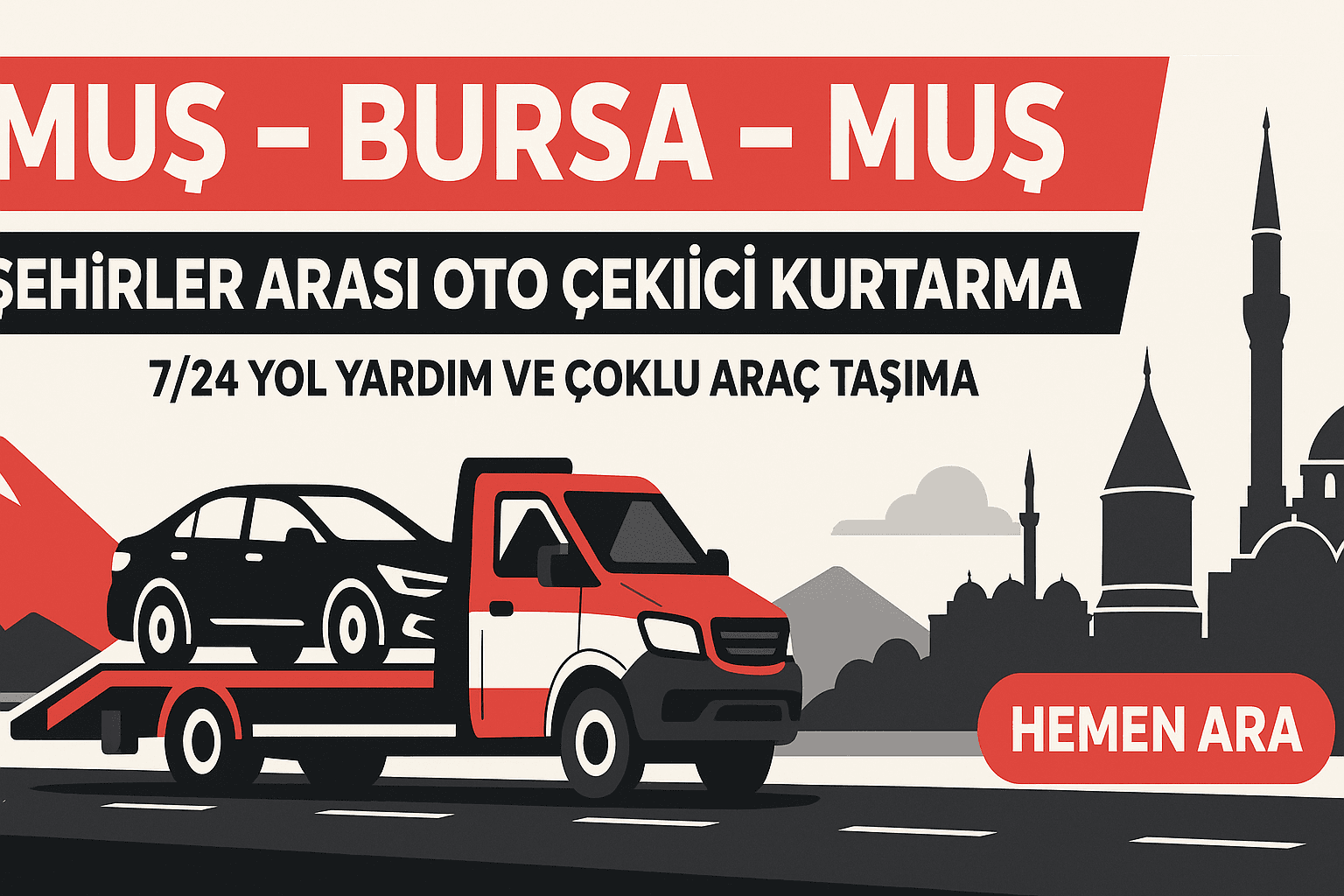 Muş Bursa Muş şehirler arası oto çekici kurtarma