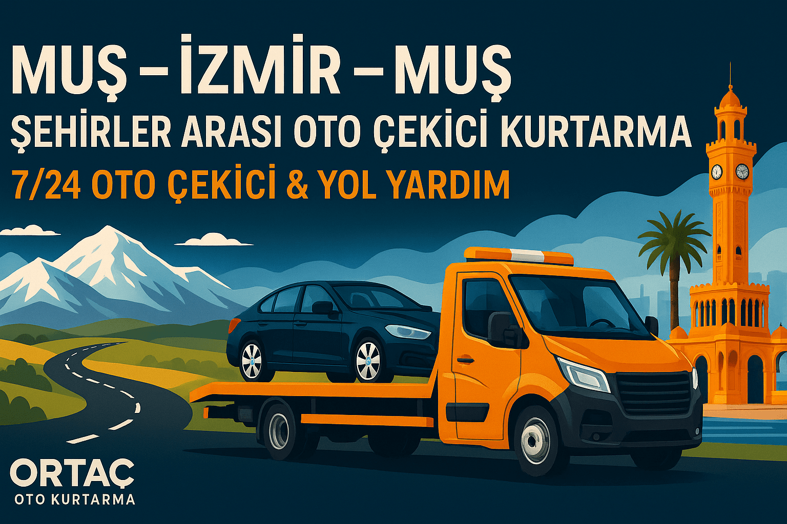 Muş İzmir Muş şehirler arası oto çekici kurtarma